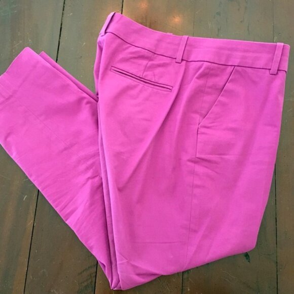 J.Crew Bright Pink Cotton Cafe Capri Pant Size 4 - Picture 1 of 4